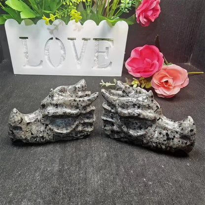 Yooperlite Crystal Skulls Carved Dragon Head