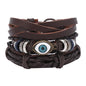 Modyle Multi-layer Gothic Leather Bracelet Set Punk Viantage Wings Charms Handwoven Bracelets for Men Jewelry Gifts