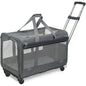 Large Pet Rolling Carrier with Wheels for Up To 30 LBS with Flexible Wheels Breathable and Collapsible Carrier for Medium Pets