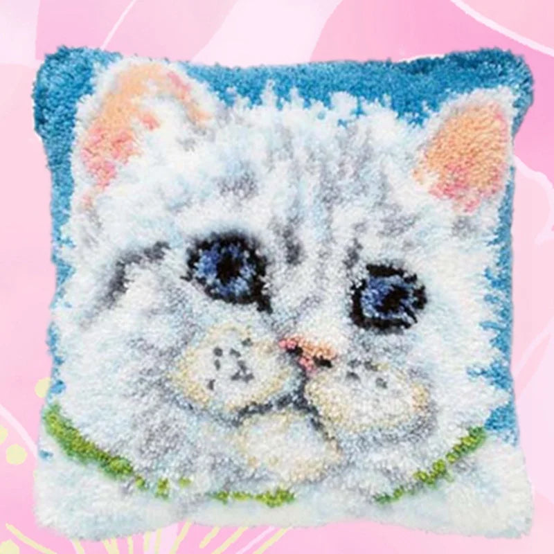 Cats Latch Hook Kits Pillow Cover