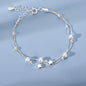 6pcs 925 Sterling Silver Rhinestone Bracelets for Women Girls Luxury