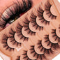 7 Pairs Cat Eye Eyelashes 3D Natural False Lashes 5D Fluffy Soft Cross Manga Lashes Wispy Natural Eyelash Extension Makeup