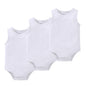 Kavkas 3 Pcs Summer Unisex Baby Vest Bodysuit 100% Cotton Sleeveless Newborn Solid Clothes 0-24 Months Clothing