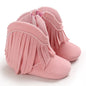 Western Denim Baby Winter Boots, Fashion Warm Casual First Walkers Shoes for Boys Girls 0-18 Months ﻿