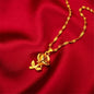 24K Gold Color Flower Pendant Necklaces for Women 18 Inch Water Wave
