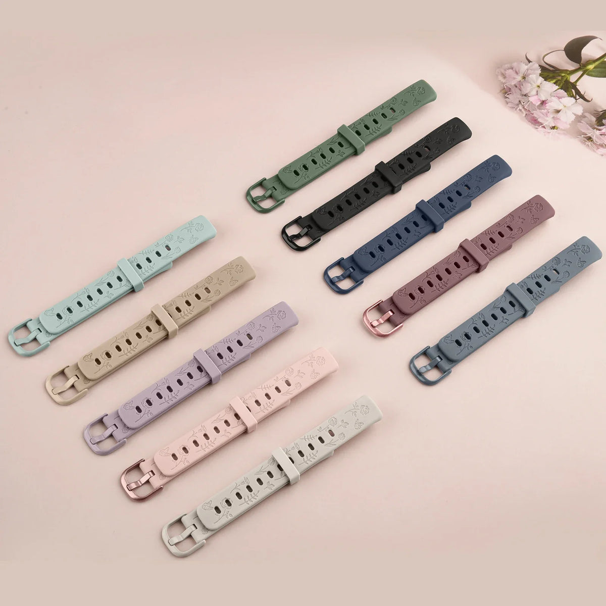 Fitbit Luxe Floral Engraved Band, Soft TPU