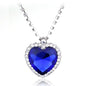 Movie TITANIC Heart Of the Ocean Necklace Love Forever Blue Red Crystal Pendants Necklace Women Wedding Jewelry Gift-SMT038