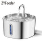 ZYFeeder 2.2L Automatic Water Fountain Stainless Steel Pet Water Feeder Cat/Dog Drink Bowl Water Dispenser Silent With Window