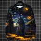 Animal Sweatshirts For Men Long Sleeve T-Shirt Tops 3d Oil Paint Animal Print Sweatshirt Pullover Loose Oversized Men Clothing