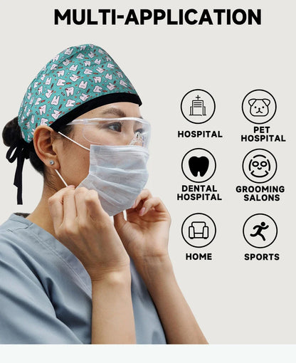 Cartoon Print Medical Scrub Cap