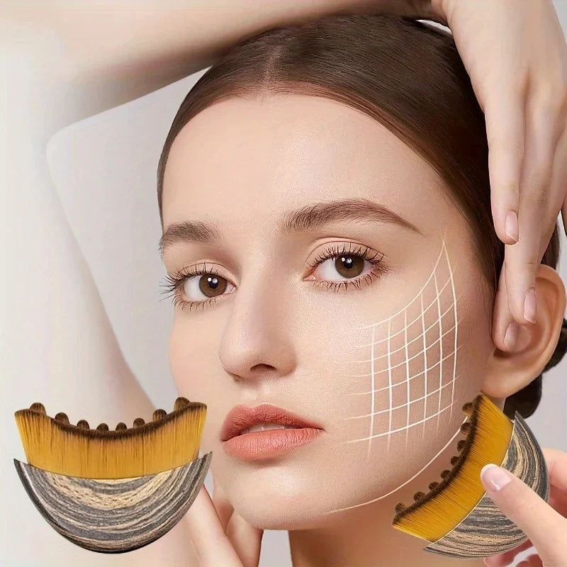 Lymphatic Drainage Brush for Face & Body, Ergonomic Massager Tool, Fits Skin Contours, Detox & Relaxation