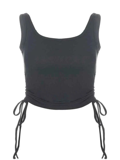 Tie-Up Ruched Crop: Women's Casual Summer Tee