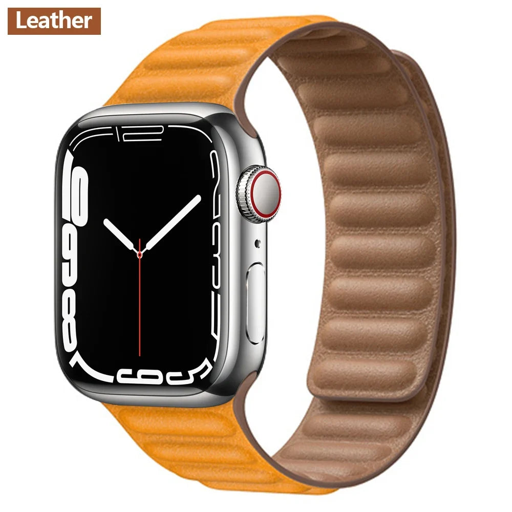 Apple Watch Magnetic Link Band, Leather or Silicone