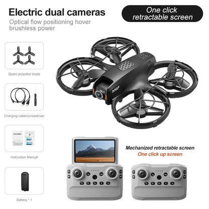Lenovo M5 Foldable Drone 4K 8K HD Camera 4.3 Inch Screen Remote Brushless Motor Long Endurance RC Quadcopter Aerial Photography
