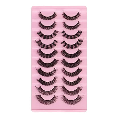 10Pairs 3D Mink Lashes Russian Strip Lash Dramatic False Eyelashes Faux Cils Makeup Fake Eyelash Extension Maquiagem