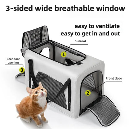 2-in-1 Small Pet Stroller + Pet Backpack for Dogs and Cats Small Pet Stroller for Going Out Lightweight and Foldable pet carrier