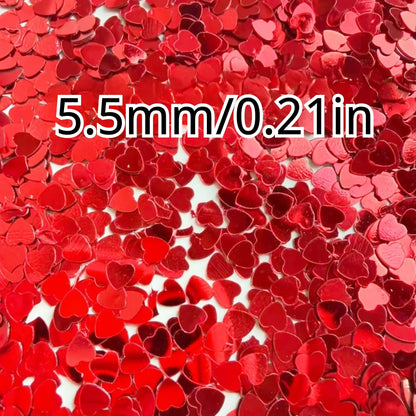 600/1000/2000 Pieces of 0.55 cm Rose Red Heart Shaped Paper Flower - Rose Red Color Perfect for Valentine's Day, Wedding, Birth