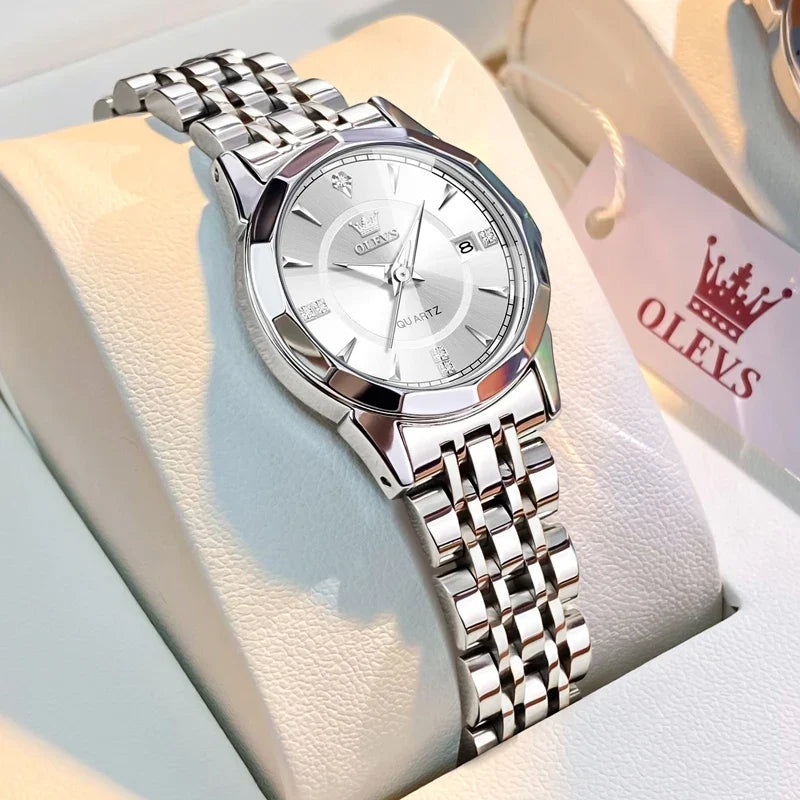Women's Faceted Dial Quartz Bracelet Watch