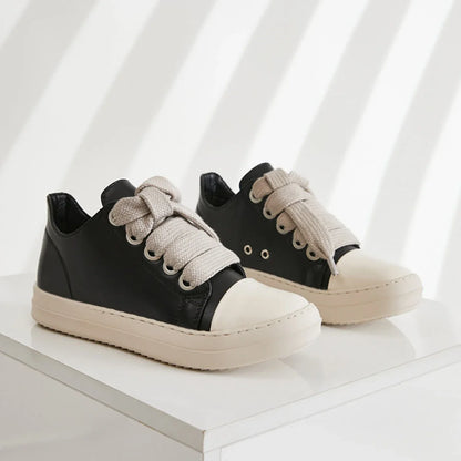 Men's Coarse Shoelaces, Low Cut Flat Bottom Casual Shoes, Minimalist College Style Sports Shoes