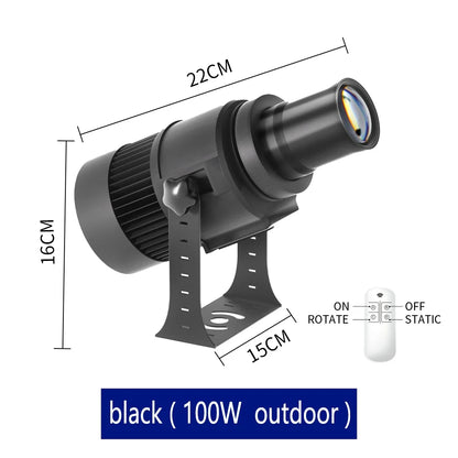Custom Led HD Gobo Logo Projector Indoor Outdoor Ip67 Waterproof Rotating Advertising Image Projection Light For Floor Wedding