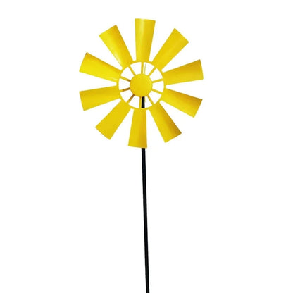 367A Wrought Iron Rotating Windmill Metal Wind Spinner Landscape Ornament for Outdoor Courtyard Yard Lawn Pinwheel Decor