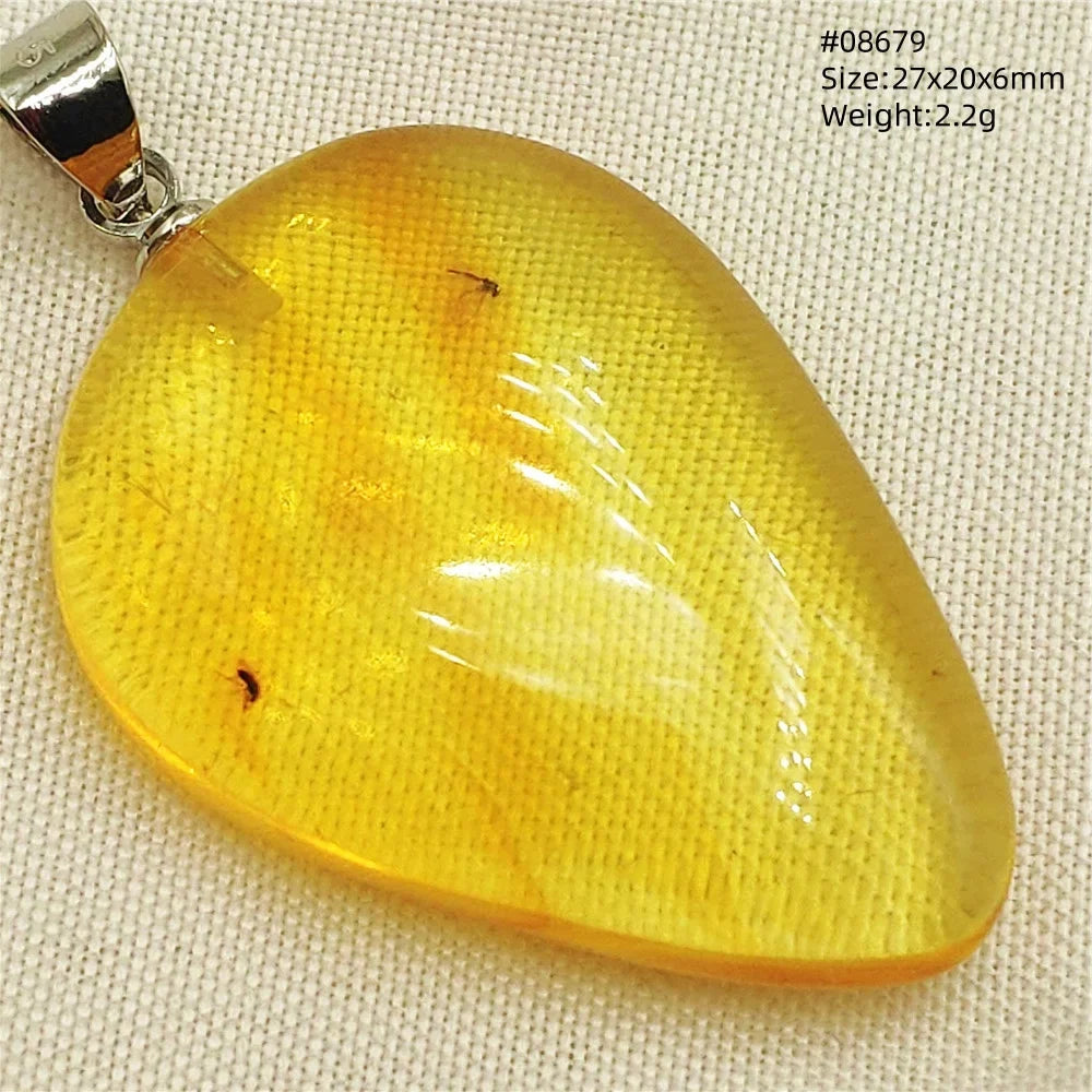 Natural Amber Pendant From Baltic Flower Yellow Amber Water Drop Women Men Jewelry Reiki Stone Women Men AAAAAAA