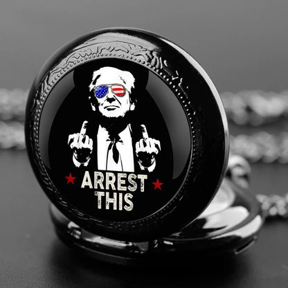 Trump Victory Pendant Quartz Pocket Watch – Collectible Souvenir Timepiece