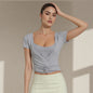 Chic Women's Athleisure V Neck Crop Top