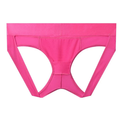Open Back Sexy Men Underwear Briefs Underpants Nylon Mesh Quick Dry Gay Men's Jockstrap Bikini Slip Men Tanga Briefs Thong Swim