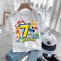 Anime Pokemons Kawaii T-Shirts for Children Pikachu Cartoon Number