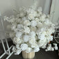 White Rose Hyacinth Table Centerpiece Flower Ball Wedding Backdrop Decor Floral Arrangement Runner Flower Row Event Party Props