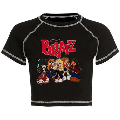 Women's Y2K Gothic Cartoon Print T-Shirt Trendy