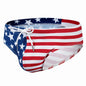 Push Up Men Swim Bikni Brief Trunks Sexy Swimwear Beach Surf Shorts Swimsuit Bathing Suit Sunga American Flag Print Pattern
