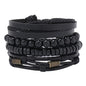 Modyle Multi-layer Gothic Leather Bracelet Set Punk Viantage Wings Charms Handwoven Bracelets for Men Jewelry Gifts