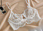 MOYISU White See-through Lace Big Breasts Small Bra Underwear Ultra Thin Set Sexy Pure Desire Underwear Underwear Underwear Set