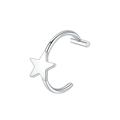 1PC Stainless Steel Fake Nose Ring Hoop Septum Rings Non-Pierced C