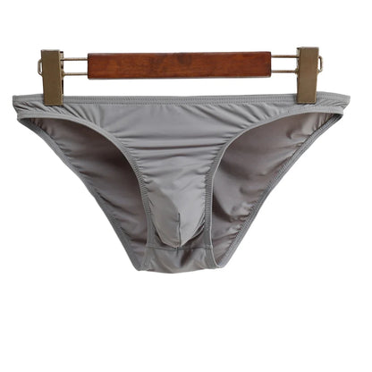 Sexy Men Bulge Pouch Briefs Underpants Panties Bikini Solid Color Transparent Briefs Underwear Pump Man Glossy Panties