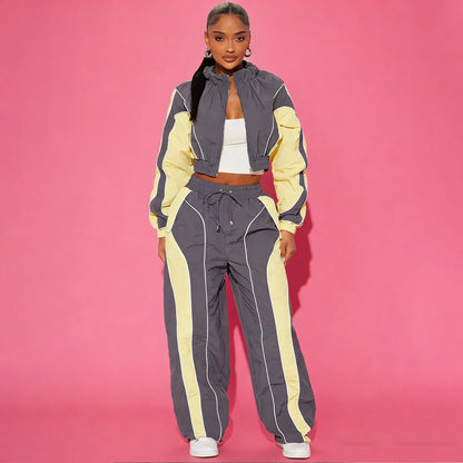 Women's Lightweight Nylon Training Tracksuit Set