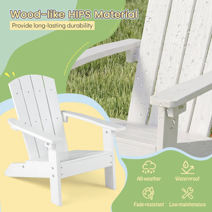 Set of 2 Kid's Adirondack Chair with with High Backrest and Armrests