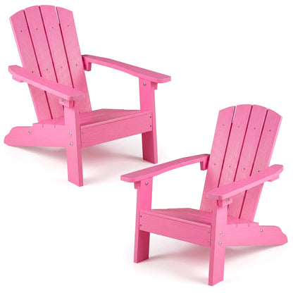 Set of 2 Kid's Adirondack Chair with with High Backrest and Armrests