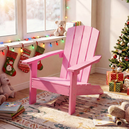 Set of 2 Kid's Adirondack Chair with with High Backrest and Armrests