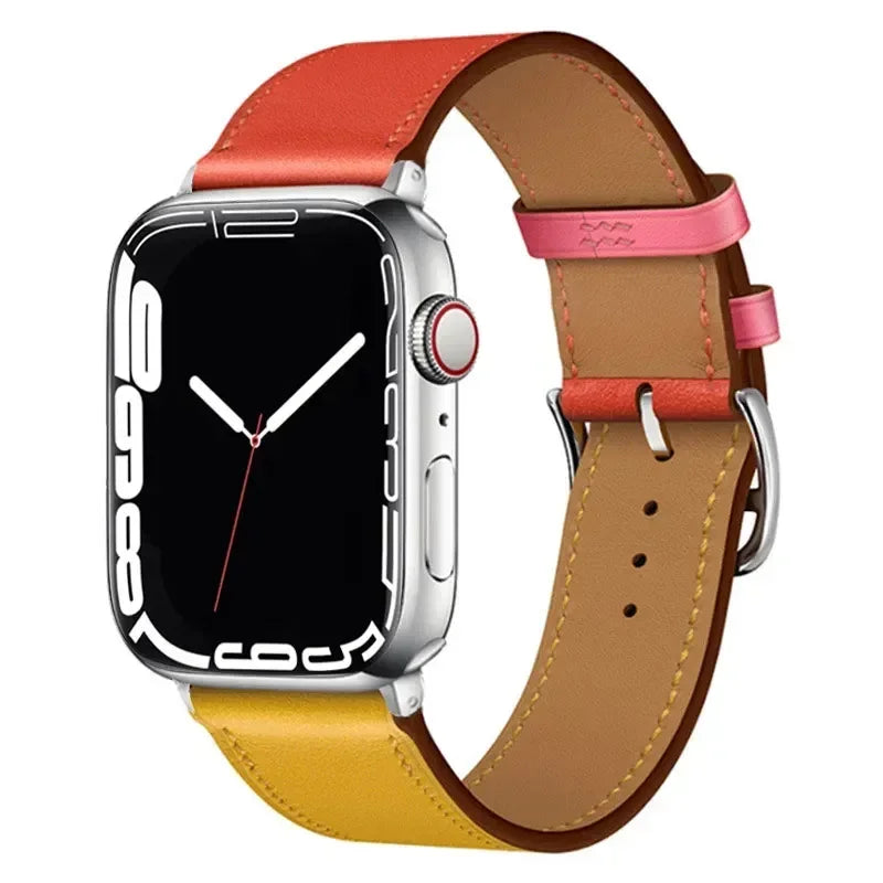 Leather Watch Straps For Apple Watch Band 46mm 44mm 49mm 45mm 42mm 40mm 41mm Bracelet Iwatch Series 11-10-9-8-7-6-5 Se-Ultra 2/3