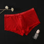 Men's Transparent Boxers Mesh Striped Underwear Low Waist Ultra-Thin Bikini Sexy Breathable Underwear Summer 3d Crotch Boxer