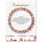 Healing Crystal Stone Bracelets With Card Natural Amethysts Lapis Lazuli Rose Quartzs 8mm Beads Bracelets For Women Men Jewelry