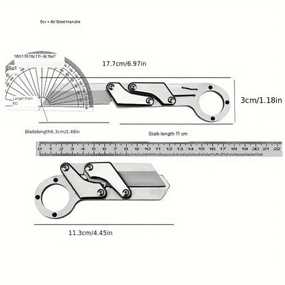 1pc, Multifunctional Folding Knife, Stainless Steel Pocket Knife, Creative Deformation Knife, Outdoor Survival Knife