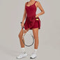 Yoga Dress Outdoor Running Anti Glare Sports and Fitness Pleated Tennis Dress Women's Yoga Jumpsuit Set ance Ballet Sports Dress
