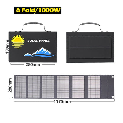 Portable Solar Panel Folding Bag 1000W, Fast Charging With USB+DC, Suitable For Outdoor Hiking, Camping, and Mobile Phones