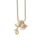 Gold Color Zircon Flower Pendant Necklace Female A-Z 26 Letter Alphabet Wedding Jewelry Gift for Women