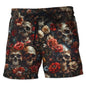 Harajuku Skull Graphic Beach Shorts Hawaiian Male Boardshorts Goth Skeleton Flower Bermudas Hip Hop Short Pants For Men Trousers