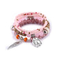 3pcs Boho Bohemian Pink Butterfly Pendant Charm Beads Bracelets Set For Women Stone Wristband Bracelet Bangles Pulseras Feminina